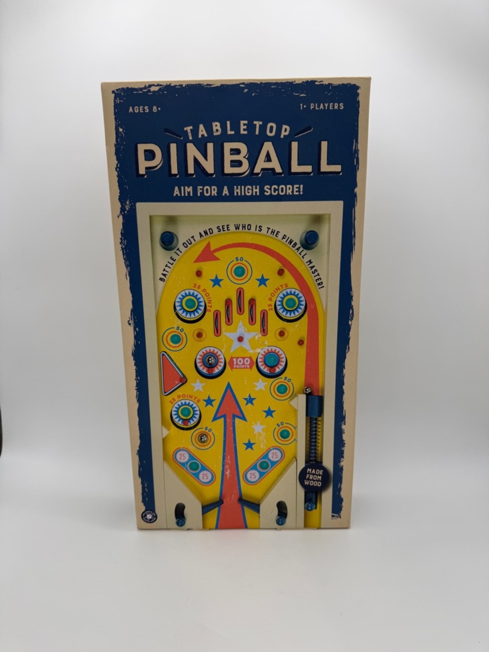 Retro Style Wooden Tabletop Pinball Game By Professor Puzzle 1 Players Game BN